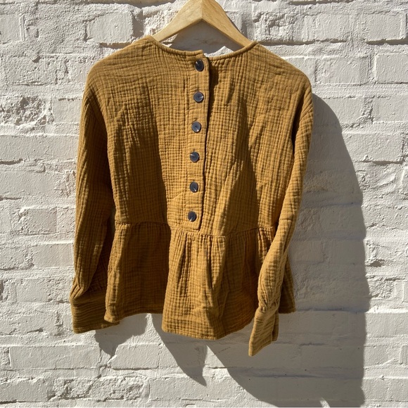 Madewell | Lightspun Button-Back Peplum Top | XXS - Picture 4 of 11